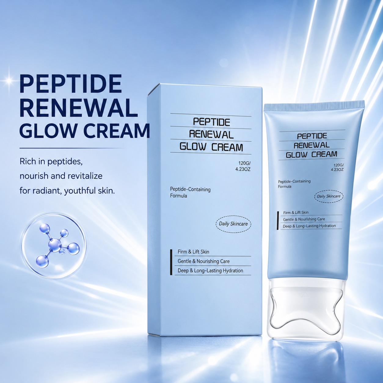 Peptide Neck Cream - PDRN Peptide Face Moisturizer Anti-Aging Glow