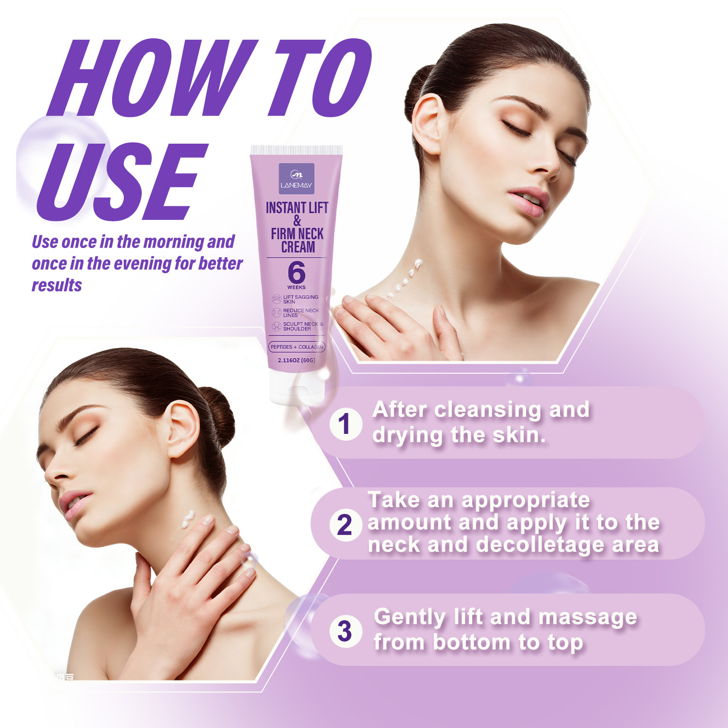 Instant Lift Firm Neck Cream w - Peptide Neck Cream recension och pris