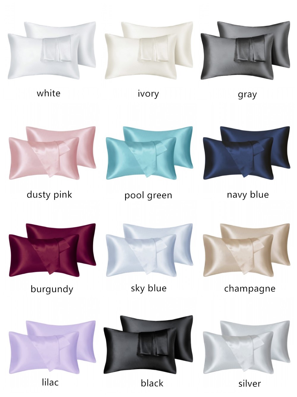 2pcs/lot Solid Silky Satin Ski - Skincare Queen recension och pris